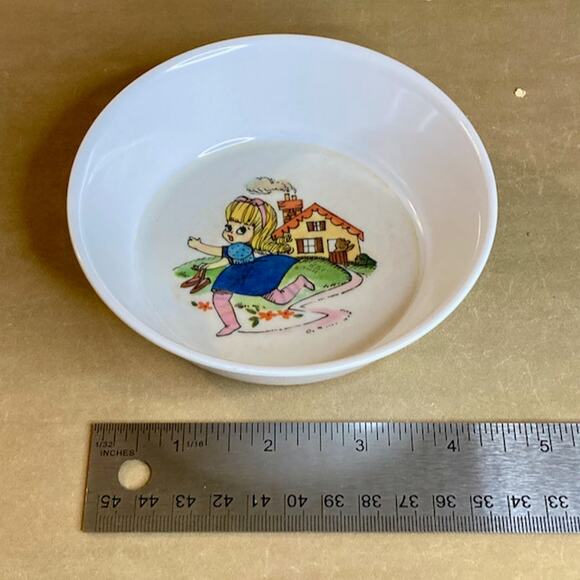 Vintage 70s Oneida Deluxe 4-Piece Melamine Goldilocks Children's Dinner Set - Picture 4 of 6